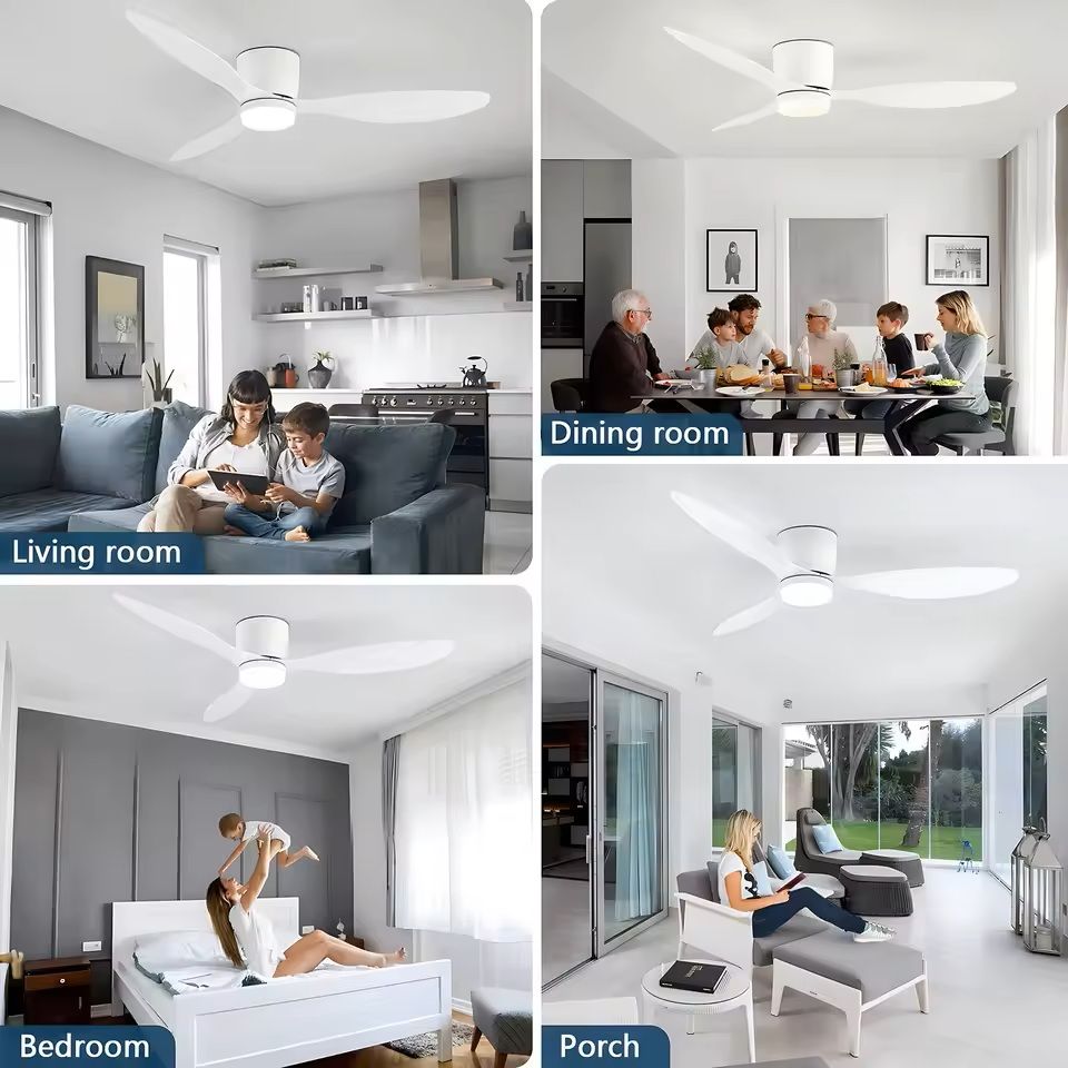 IRALAN Ceiling Fan With Light Reversible DC Motor 6 Speed Dimmable 5