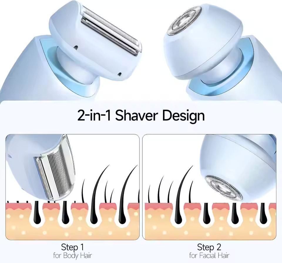Portable Waterproof 2 In 1 Women Electric Shaver And Bikini Trimmer 1