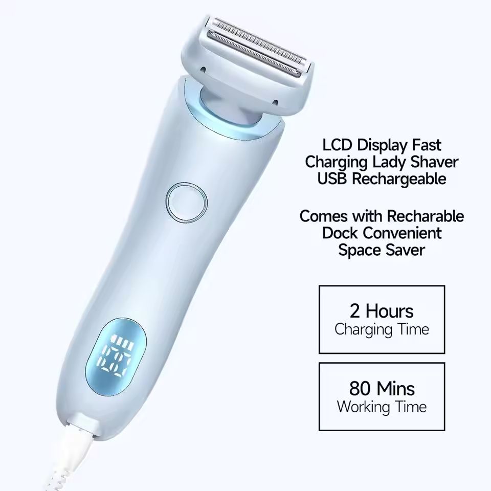 Portable Waterproof 2 In 1 Women Electric Shaver And Bikini Trimmer 3