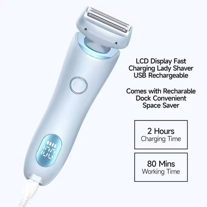 Portable Waterproof 2 In 1 Women Electric Shaver And Bikini Trimmer 3