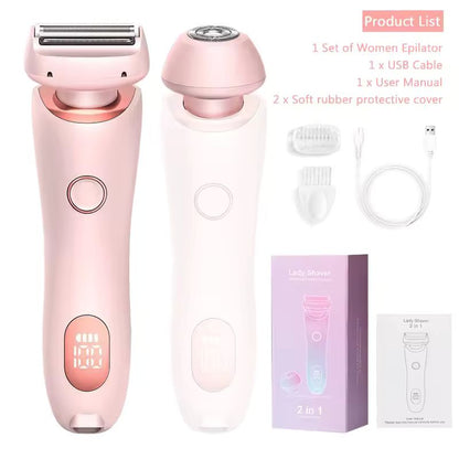 Portable Waterproof 2 In 1 Women Electric Shaver And Bikini Trimmer 7