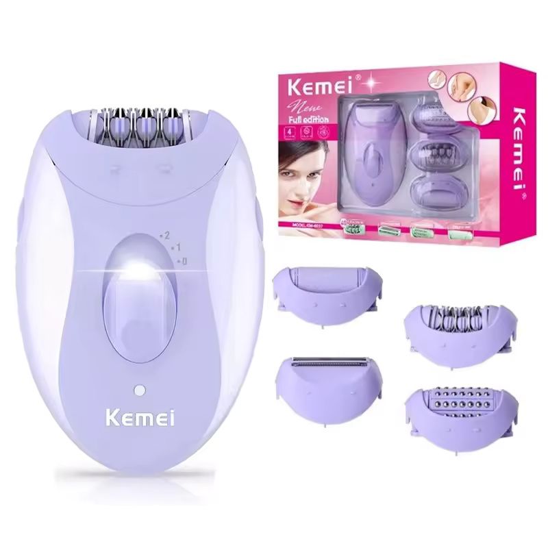Kemei 4 in 1 Rechargeable Womens Epilator and Electric Shaver