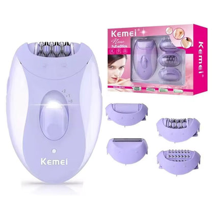 Kemei 4 in 1 Rechargeable Womens Epilator and Electric Shaver