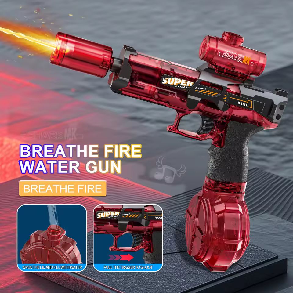 Electric High Pressure Water Gun With Flame Effect LED 5