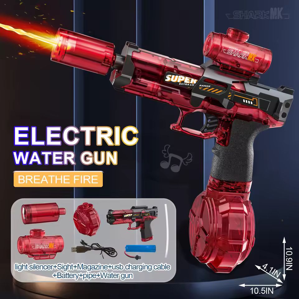 Electric High Pressure Water Gun With Flame Effect LED 7