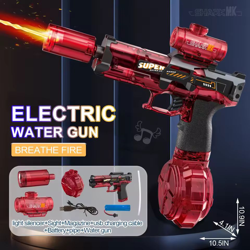 Electric High Pressure Water Gun With Flame Effect LED 16