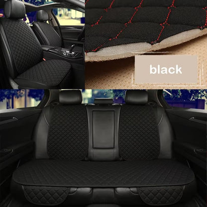 Breathable Linen Car Seat Cover Set – Summer Cushion for Front & Rear Seats (Sedan, SUV, Pickup)