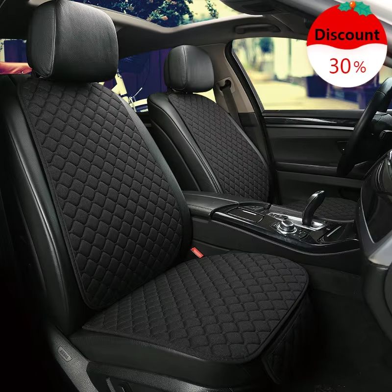 Breathable Linen Car Seat Cover Set  Summer Cushion For Front  Rear Seats Sedan SUV Pickup 17