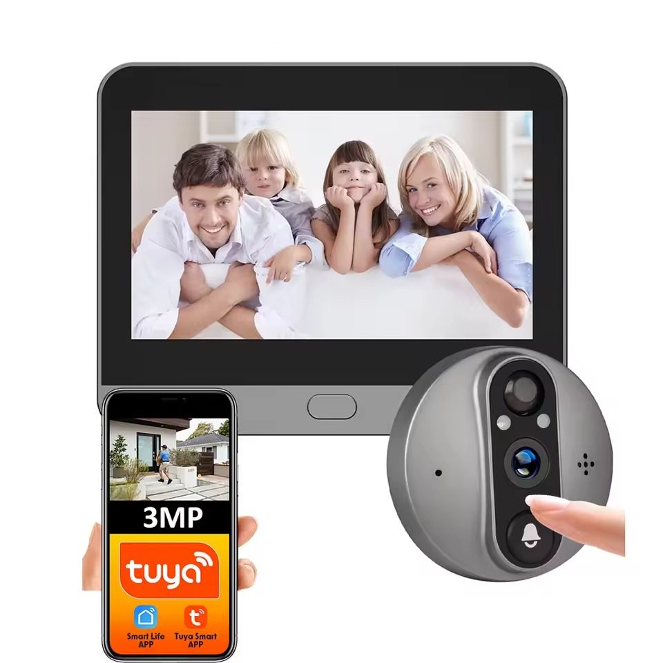 Smart WiFi Door Peephole Camera with Motion Detection