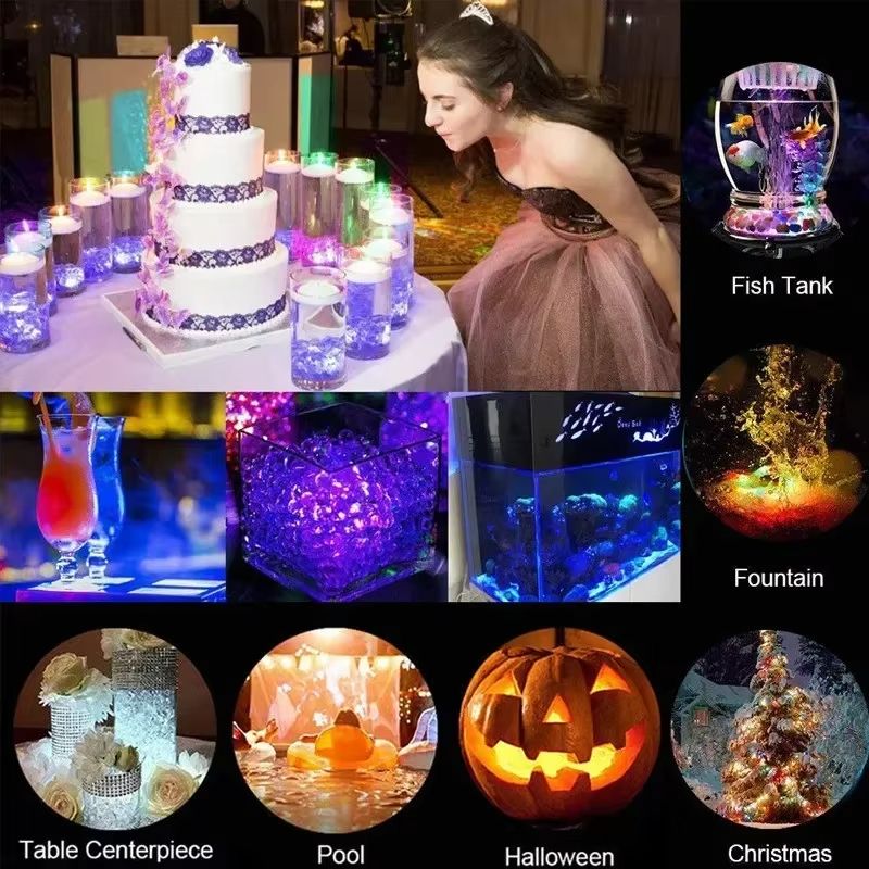 Waterproof LED Pool Lights – Battery-Powered RGB Submersible Decor for Parties & Weddings