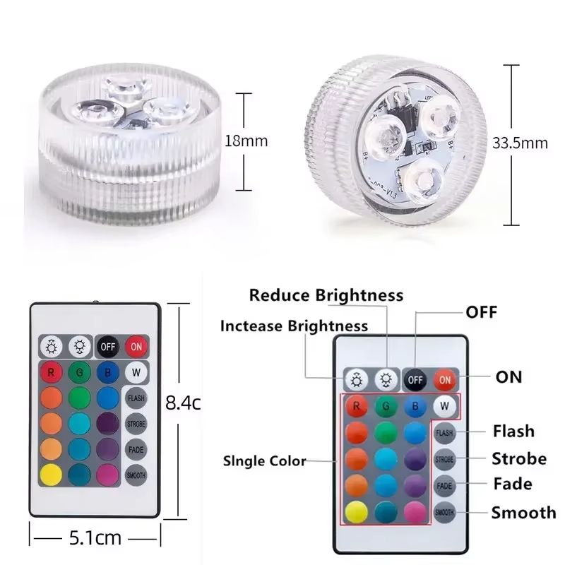Waterproof LED Pool Lights  BatteryPowered RGB Submersible Decor For Parties  Weddings 1