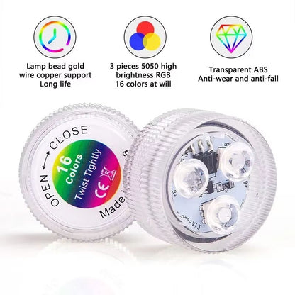 Waterproof LED Pool Lights  BatteryPowered RGB Submersible Decor For Parties  Weddings 3
