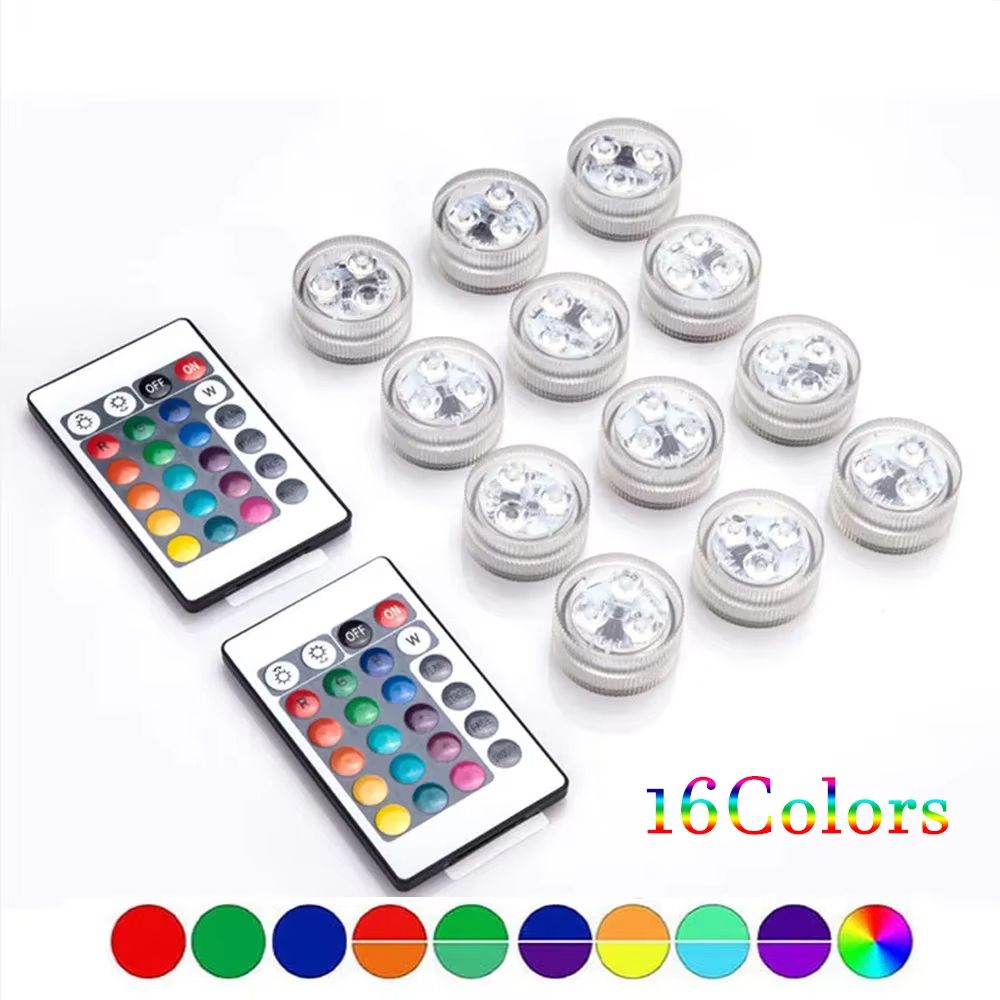 Waterproof LED Pool Lights  BatteryPowered RGB Submersible Decor For Parties  Weddings 4