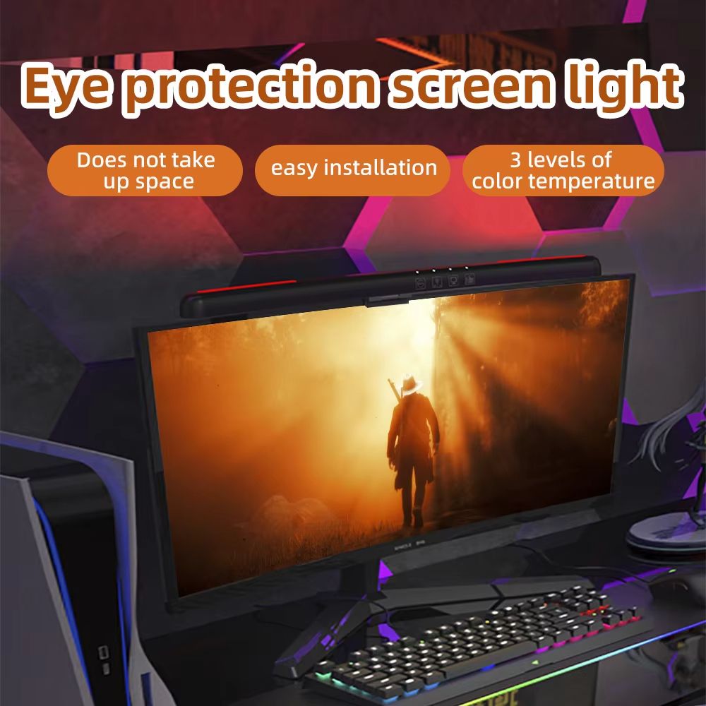 USB Monitor Light Bar With Stepless Dimming  Curved Screen Desk Lamp With RGB Backlight For Eye Com