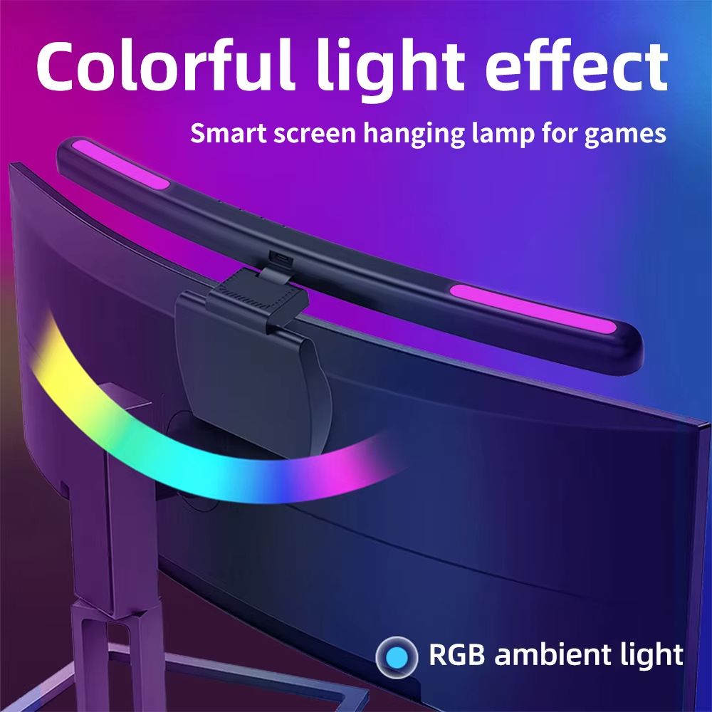 USB Monitor Light Bar With Stepless Dimming  Curved Screen Desk Lamp With RGB Backlight For Eye Com