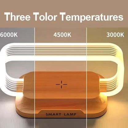 LED Night Light Wireless Charging Stand Desk Lamp And Phone Holder 2