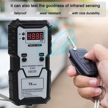 Digital Infrared Frequency Counter 100M–1GHz with Illumination for Car Key and Remote Testing