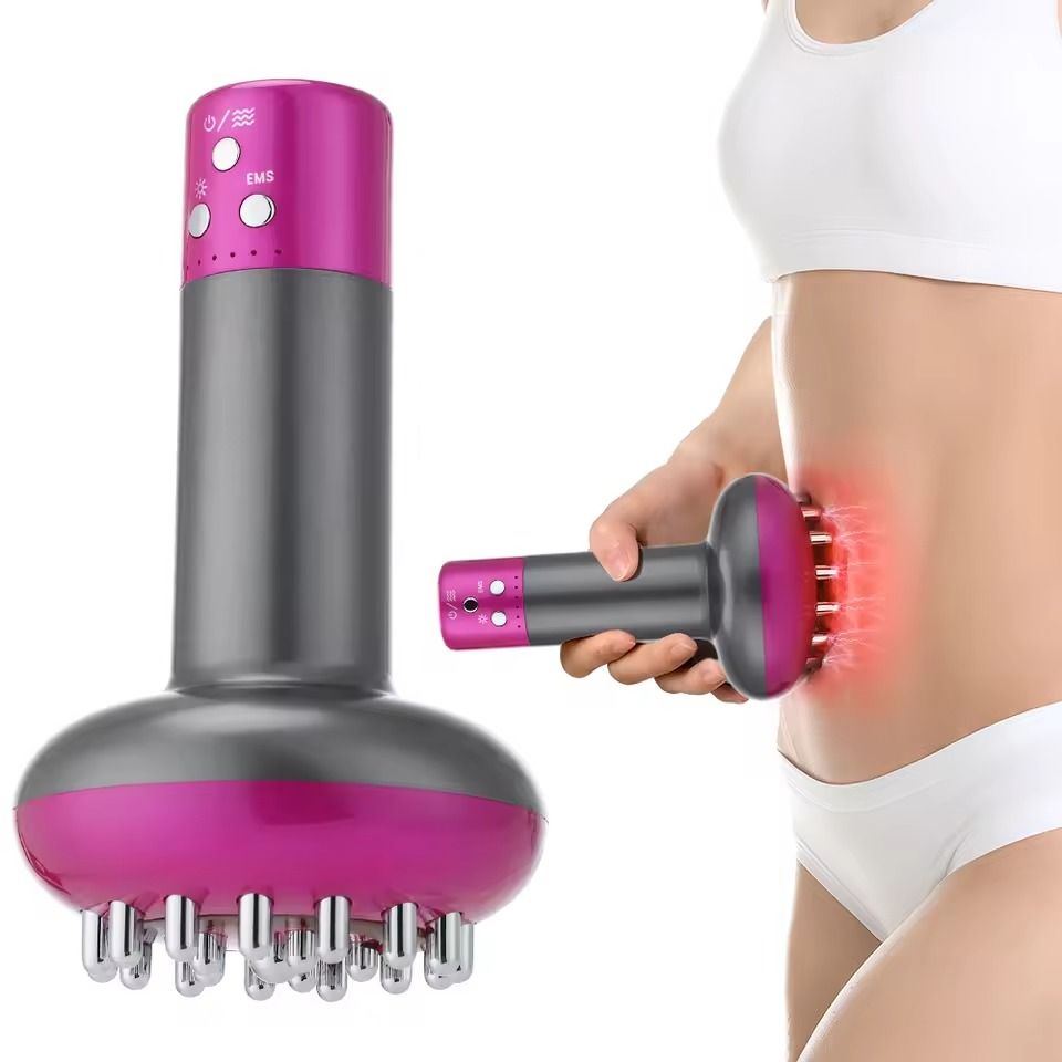 Rechargeable Heated Gua Sha Massager Brush with 6–9 Levels for Body Shaping and Detox