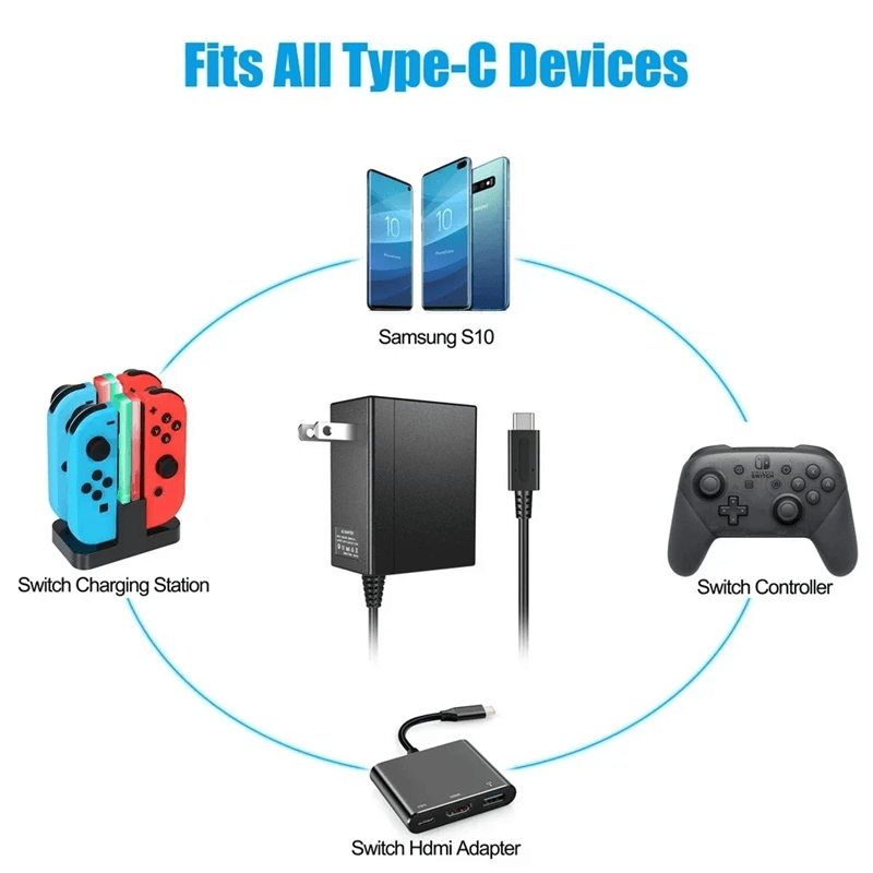 Fast Charger For Nintendo Switch And Switch Lite Portable AC Power Adapter 1