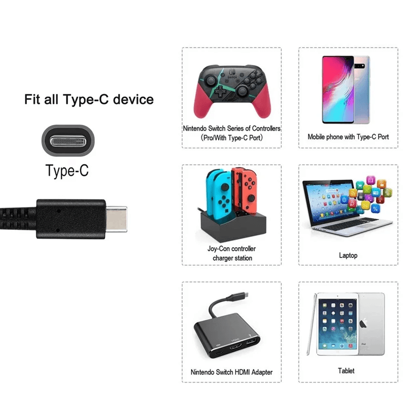 Fast Charger For Nintendo Switch And Switch Lite Portable AC Power Adapter 3