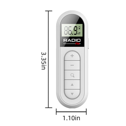 Mini FM Radio Backlight LCD Pocket Clip Radio with Headphones, Lightweight Personal Walkman for Walk, Run, Travel