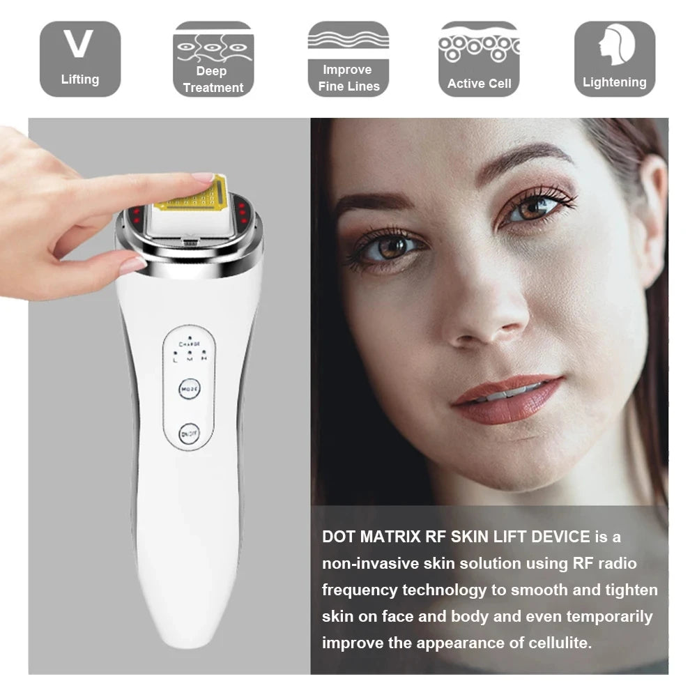 RF Radio Frequency Dot Matrix Face Lifting Massager, Skin Tightening & Wrinkle Remover Facial Machine, Home Anti-Aging