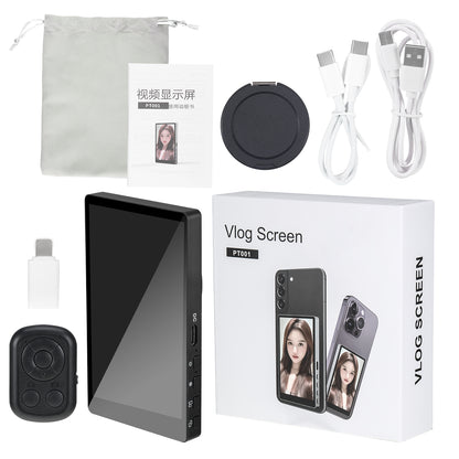 Wireless Magnetic Smartphone Monitor Screen, Vlog/Live Stream Video Recording Tool for iPhone & Android Devices