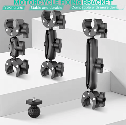 Double Head Camera Clamp Mount For GoPro And Insta360 Motorcycle And Bike Handlebar 1