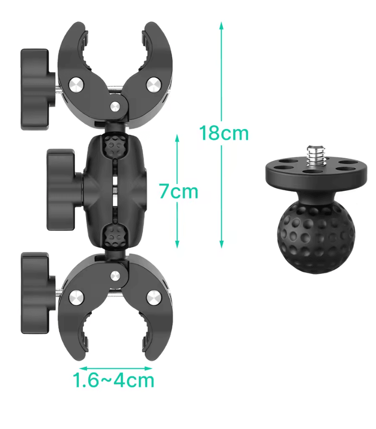 Double Head Camera Clamp Mount For GoPro And Insta360 Motorcycle And Bike Handlebar 3