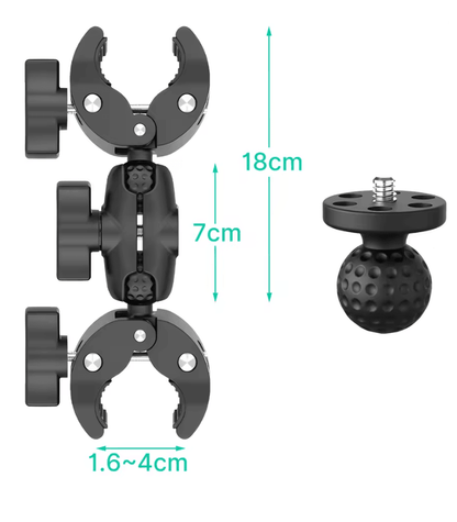 Double Head Camera Clamp Mount For GoPro And Insta360 Motorcycle And Bike Handlebar 3