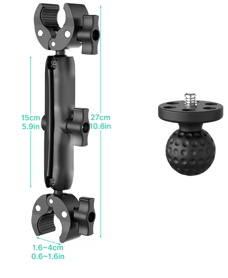 Double Head Camera Clamp Mount For GoPro And Insta360 Motorcycle And Bike Handlebar 5