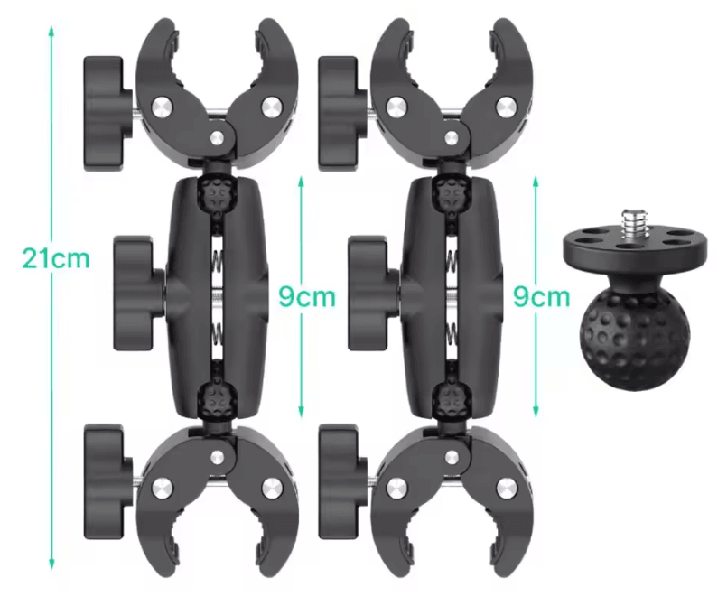 Double Head Camera Clamp Mount For GoPro And Insta360 Motorcycle And Bike Handlebar 9