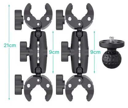 Double Head Camera Clamp Mount For GoPro And Insta360 Motorcycle And Bike Handlebar 9