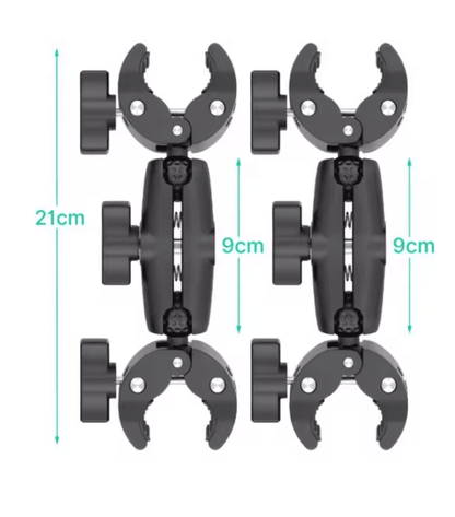 Double Head Camera Clamp Mount For GoPro And Insta360 Motorcycle And Bike Handlebar 7