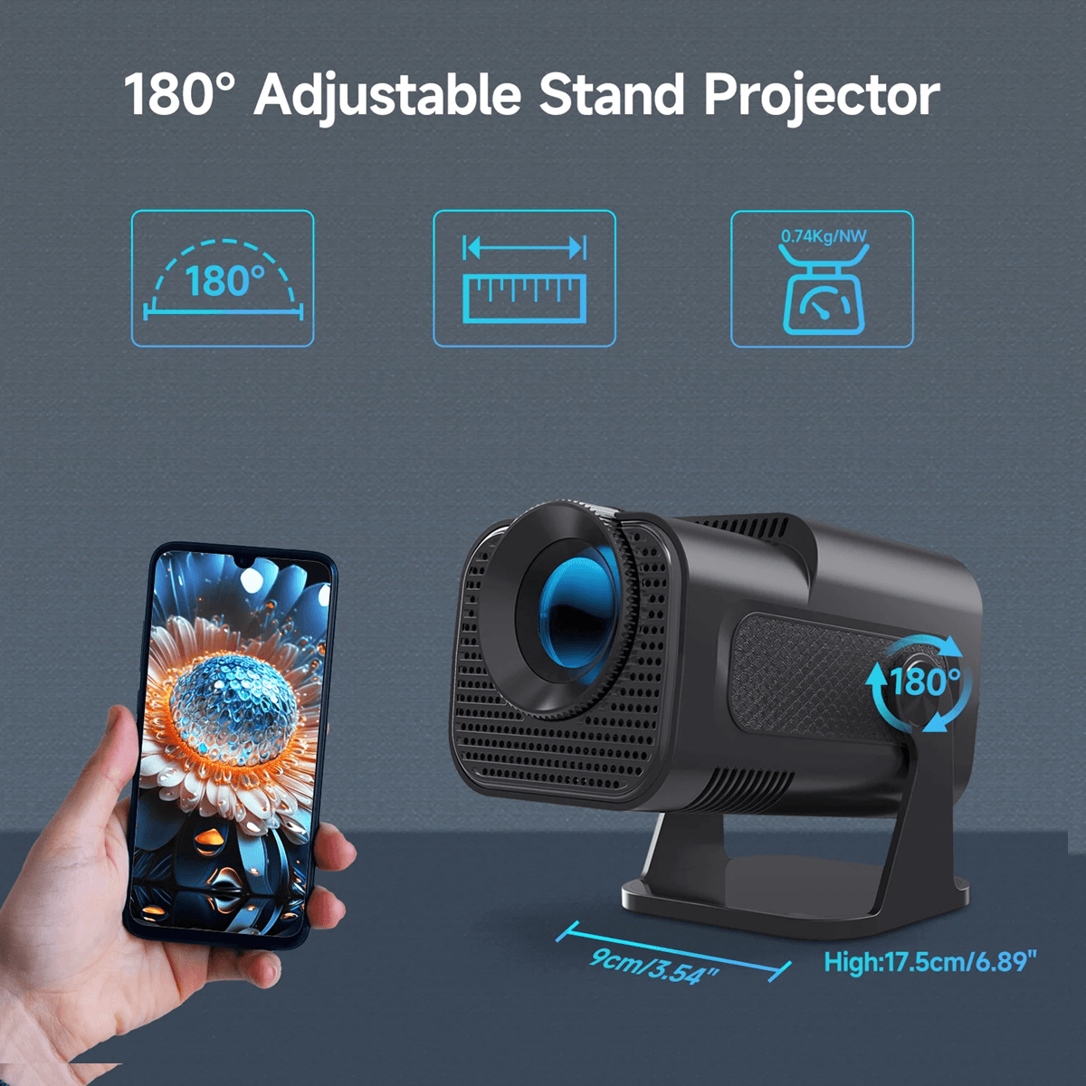 Magcubic HY320 Mini 4K Android Projector With WiFi 6 And Bluetooth For Home And Outdoor Use 1