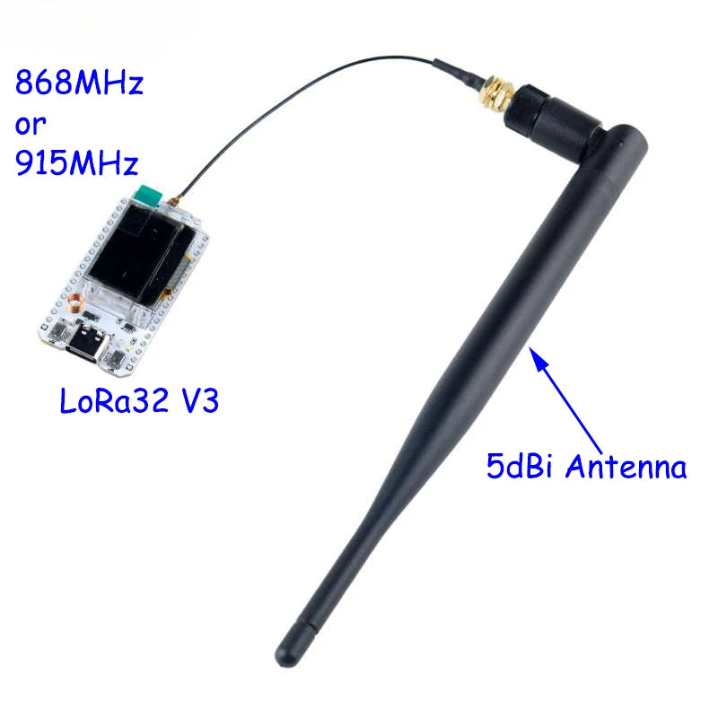 OLED Dev Board, WiFi Bluetooth LoRaWAN Kit Compatible with Arduino & Meshtastic Applications