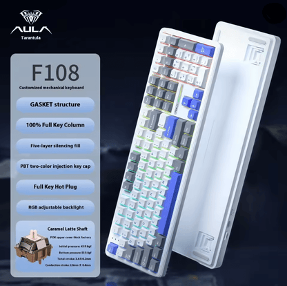 Aula F108 PRO Wireless Mechanical Gaming Keyboard With RGB Backlight And Gasket Mount 9