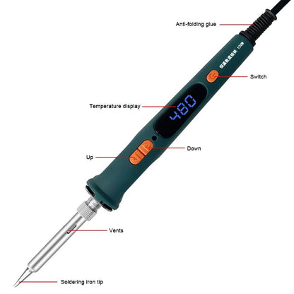 HighPrecision 120W Digital Soldering Iron Kit With Adjustable Temperature  Fast HeatUp 11
