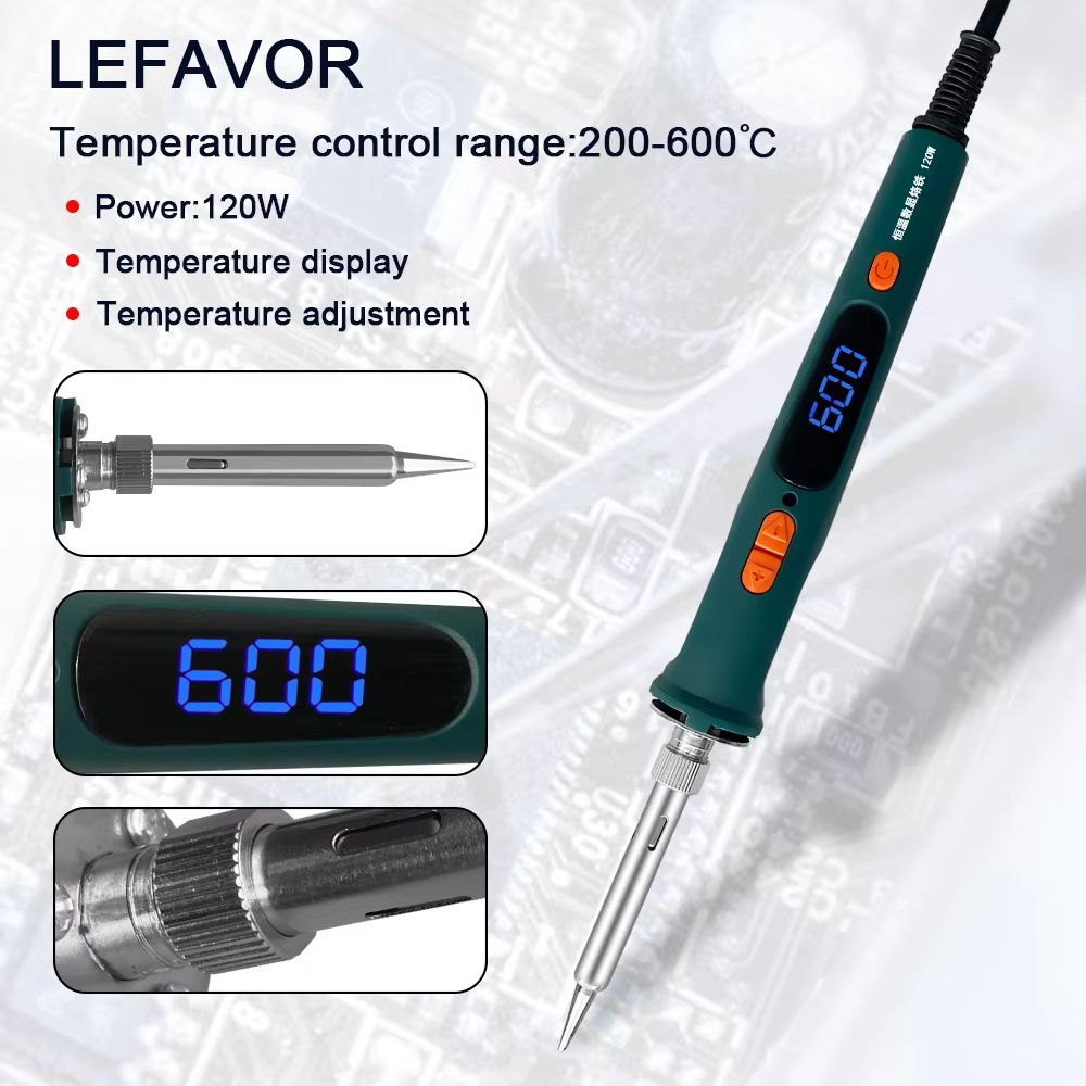 HighPrecision 120W Digital Soldering Iron Kit With Adjustable Temperature  Fast HeatUp 13