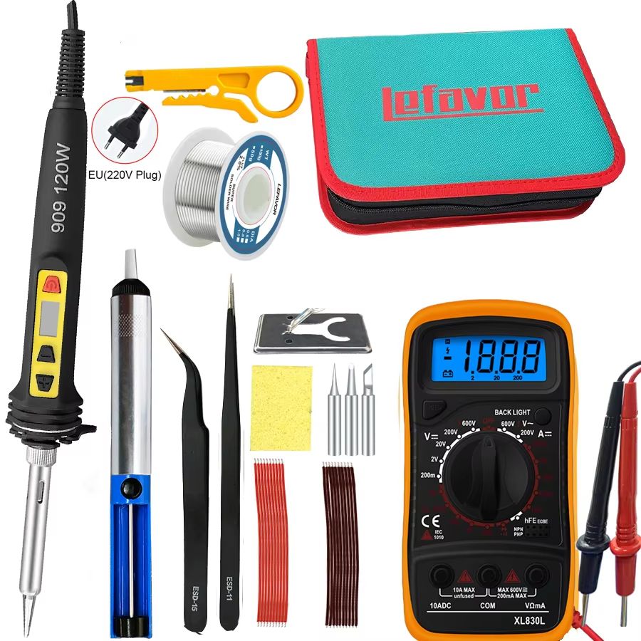 HighPrecision 120W Digital Soldering Iron Kit With Adjustable Temperature  Fast HeatUp 16