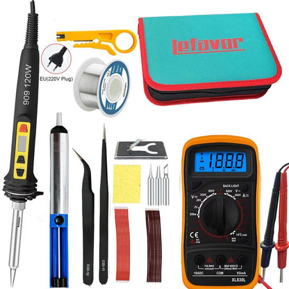 HighPrecision 120W Digital Soldering Iron Kit With Adjustable Temperature  Fast HeatUp 16