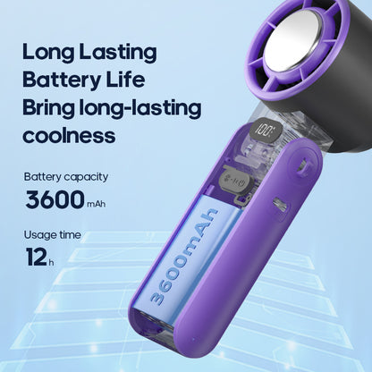 Mini Cooling Handheld Fan, Foldable Rechargeable Outdoor Portable Turbo Fan with 100-Speed Control for Travel, Office