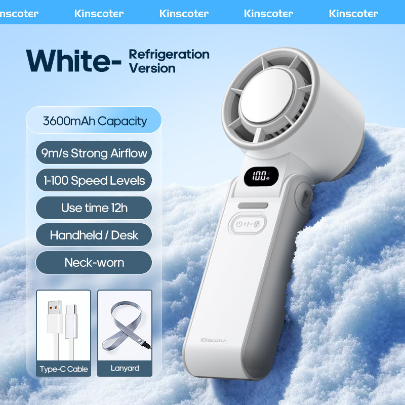 Mini Cooling Handheld Fan, Foldable Rechargeable Outdoor Portable Turbo Fan with 100-Speed Control for Travel, Office