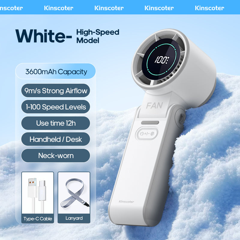 Mini Cooling Handheld Fan, Foldable Rechargeable Outdoor Portable Turbo Fan with 100-Speed Control for Travel, Office