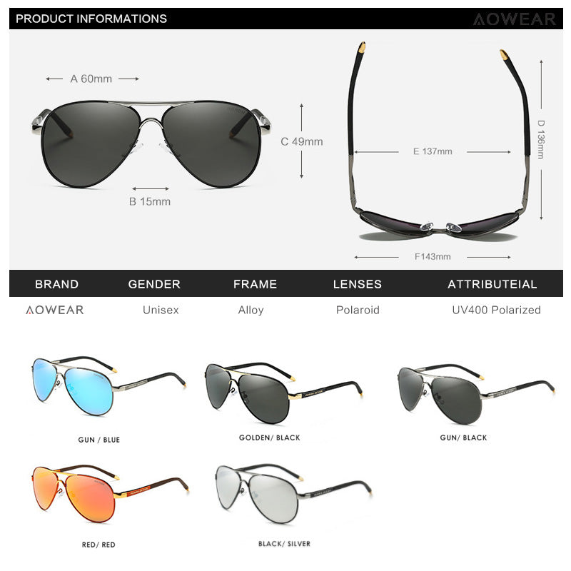 Mens Aviation Sunglasses Men Polarized Mirror Lens HD Driving Pilot Sun Glasses For Man 2