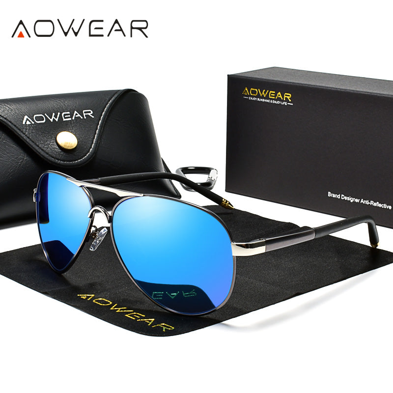 Mens Aviation Sunglasses Men Polarized Mirror Lens HD Driving Pilot Sun Glasses For Man 5