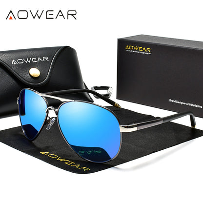Mens Aviation Sunglasses Men Polarized Mirror Lens HD Driving Pilot Sun Glasses For Man 5