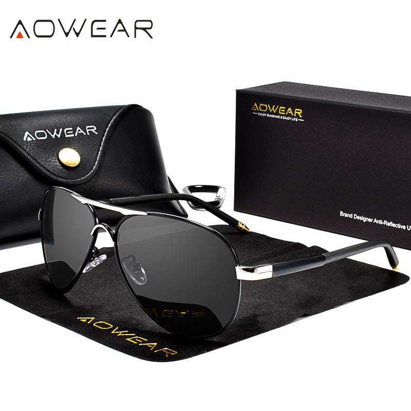 Mens Aviation Sunglasses Men Polarized Mirror Lens HD Driving Pilot Sun Glasses For Man 6