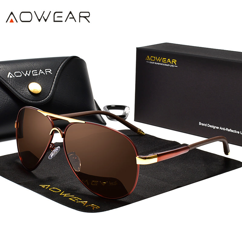 Mens Aviation Sunglasses Men Polarized Mirror Lens HD Driving Pilot Sun Glasses For Man 7