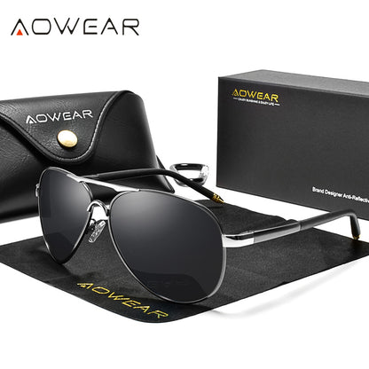 Mens Aviation Sunglasses Men Polarized Mirror Lens HD Driving Pilot Sun Glasses For Man 8